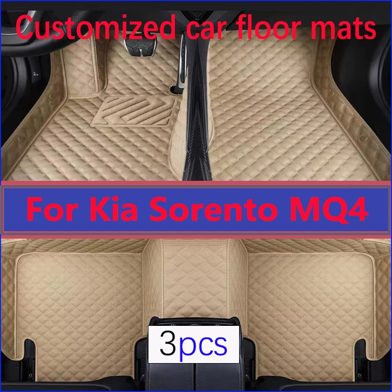 Car Carpet Floor Mat For Kia Sorento MQ4 2021 2022 2023 Waterproof Leather Cat Floor Mats Tapetes Para Automovil Car Accessories