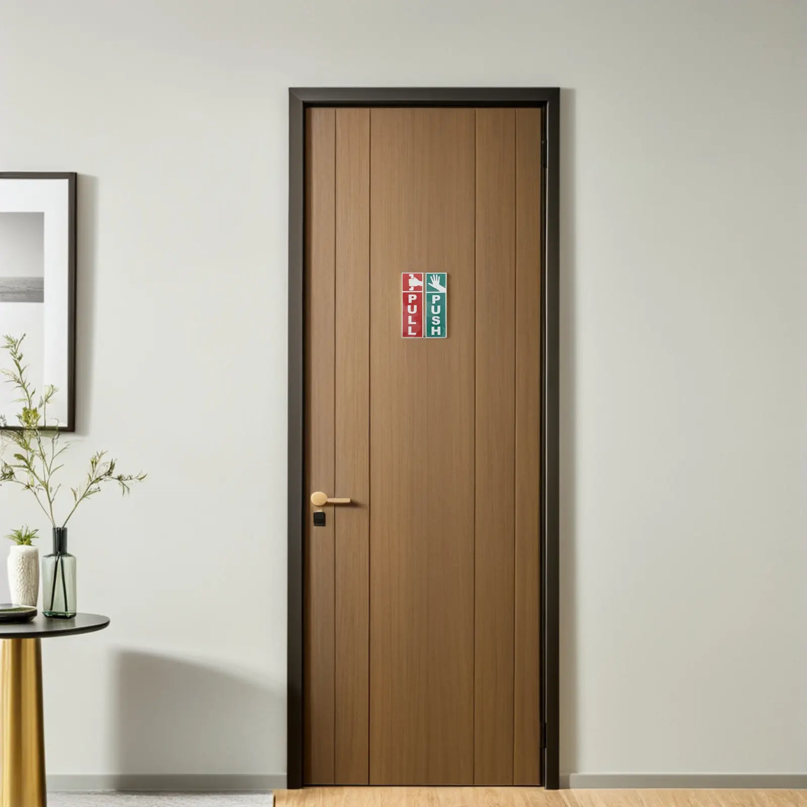 10Pcs Push Pull Door Stickers Self Adhesive Vinyl Glass Door Decals Red Green Clear Hd Print for Office Shop Cafe Sliding Doors - view 2