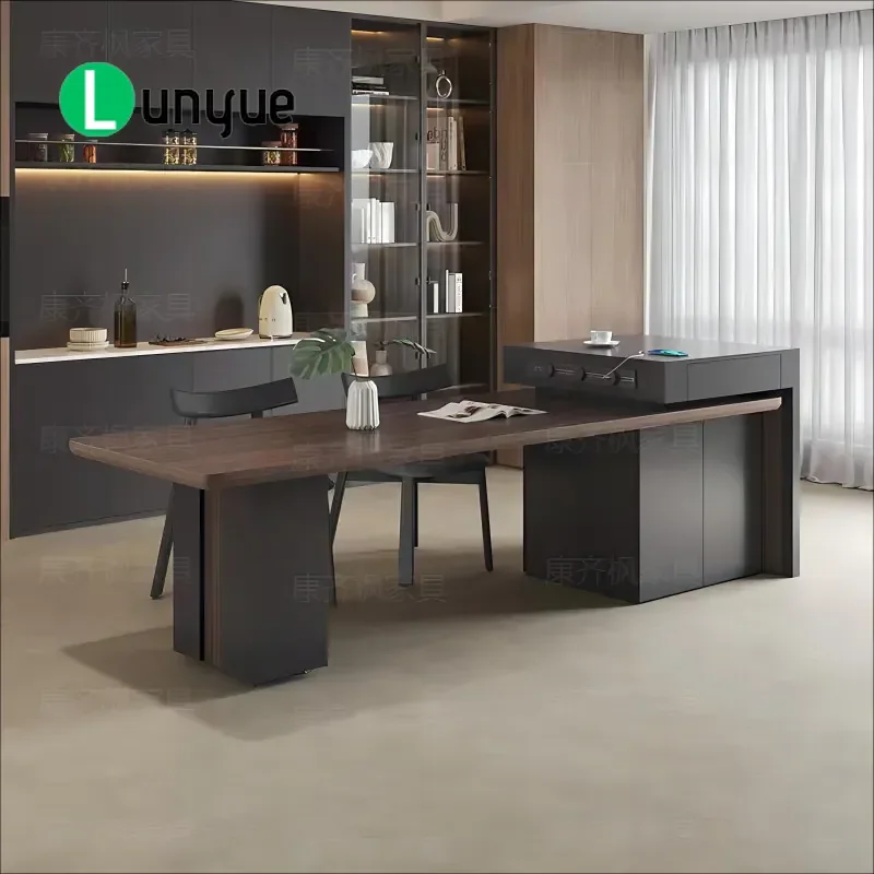 Italian Minimalist Retractable Rock Slab Island Table Large High End Light Luxury Integrated Dining Table for Modern Home