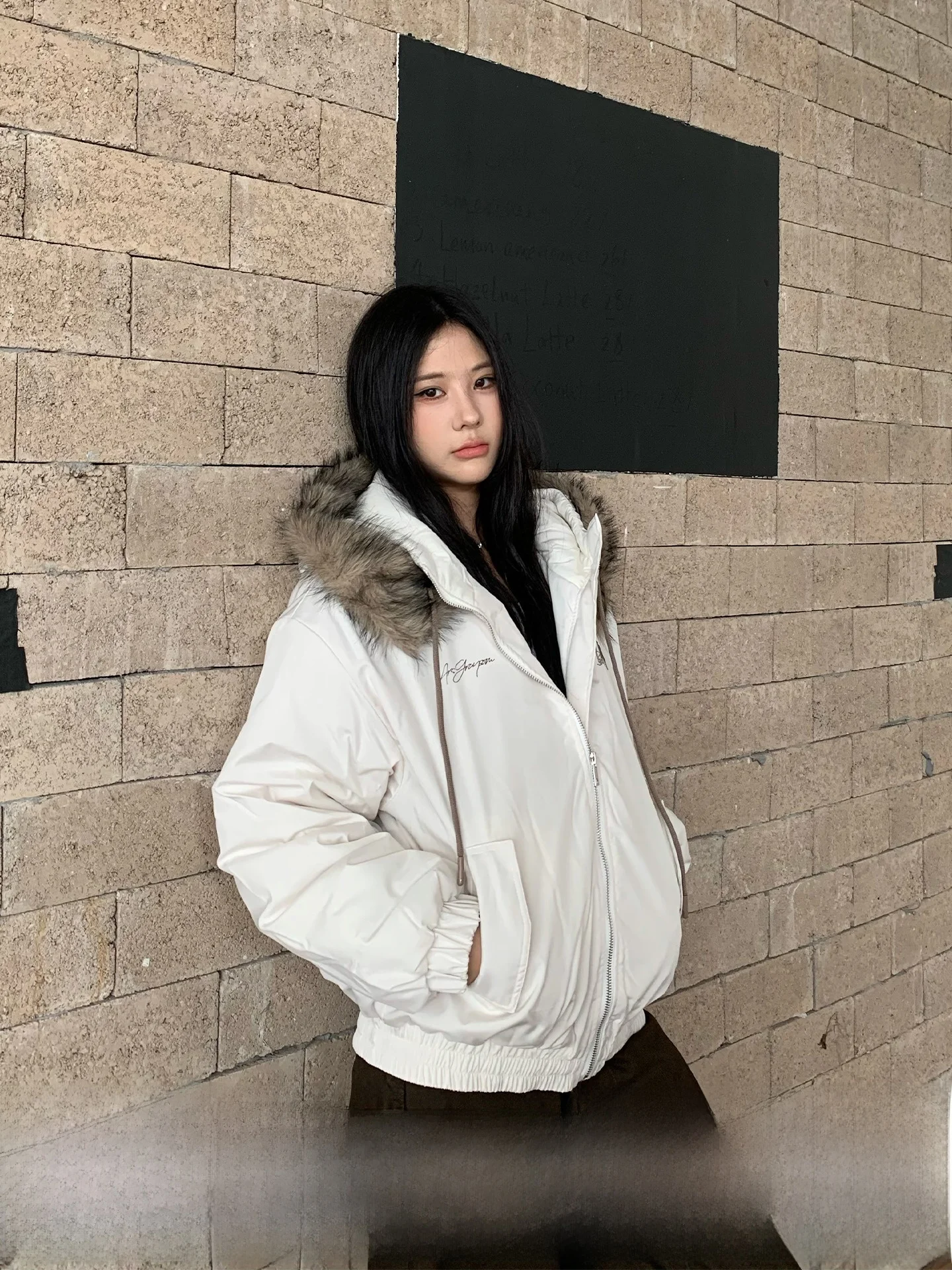 

Американский Sle Ретро Большой Хутряный Воротник Хлопковая Куртка Женская Зимняя Теплая Повседневная Свободная Универсальная Парка Пальто Полиэфирная Ткань Длинная...