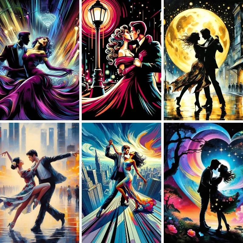 

Tango Dancer Diamond Painting Handicraft Full Square/round Passion Dance Diamond Embroidery Mosaic Dancing Couples Decor Gift