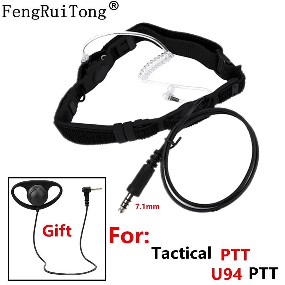 Telescopic Heavy Duty Tactical Throat Vibration Mic headset for Z-Tactical tca-sky  U94 PTT for Walkie-talkie BAOFENG TYT HYT