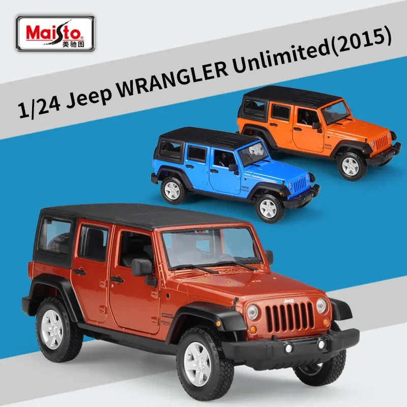 Merck Figure 1:24 2015 Jeep Wrangler Unlimited Edition, Off-Road Vehicle Simulation Alloy Car Model