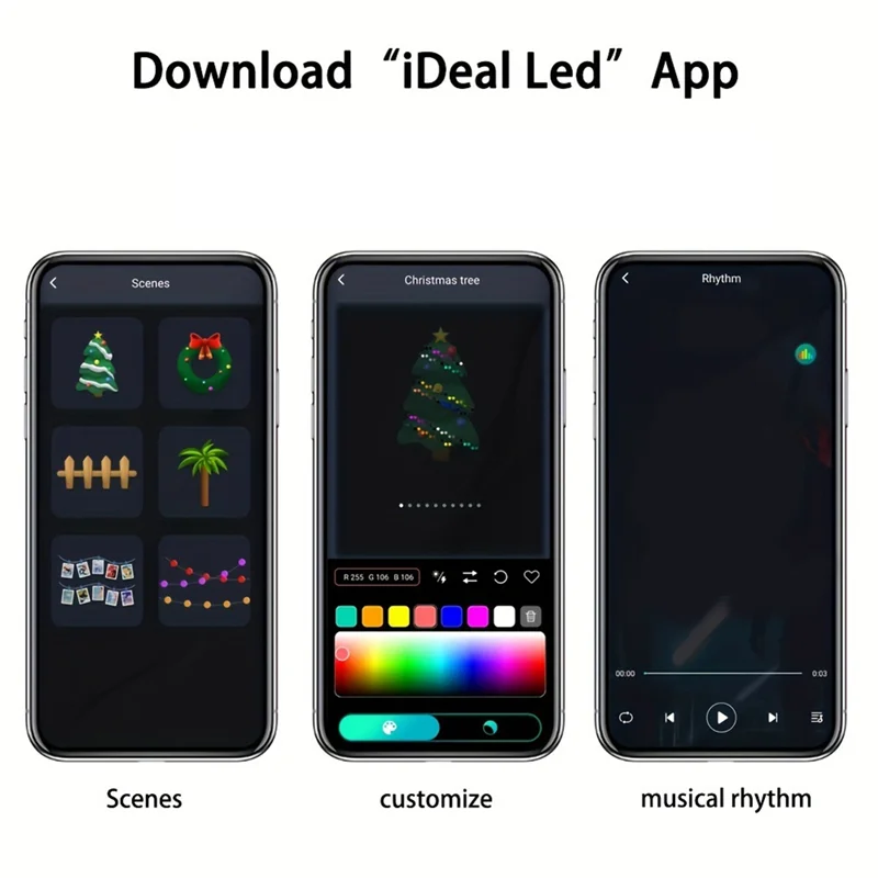 B50B-1Set Tuya Bluetooth LED String Lights RGB Phantom Color String Lights Set LED String Lights