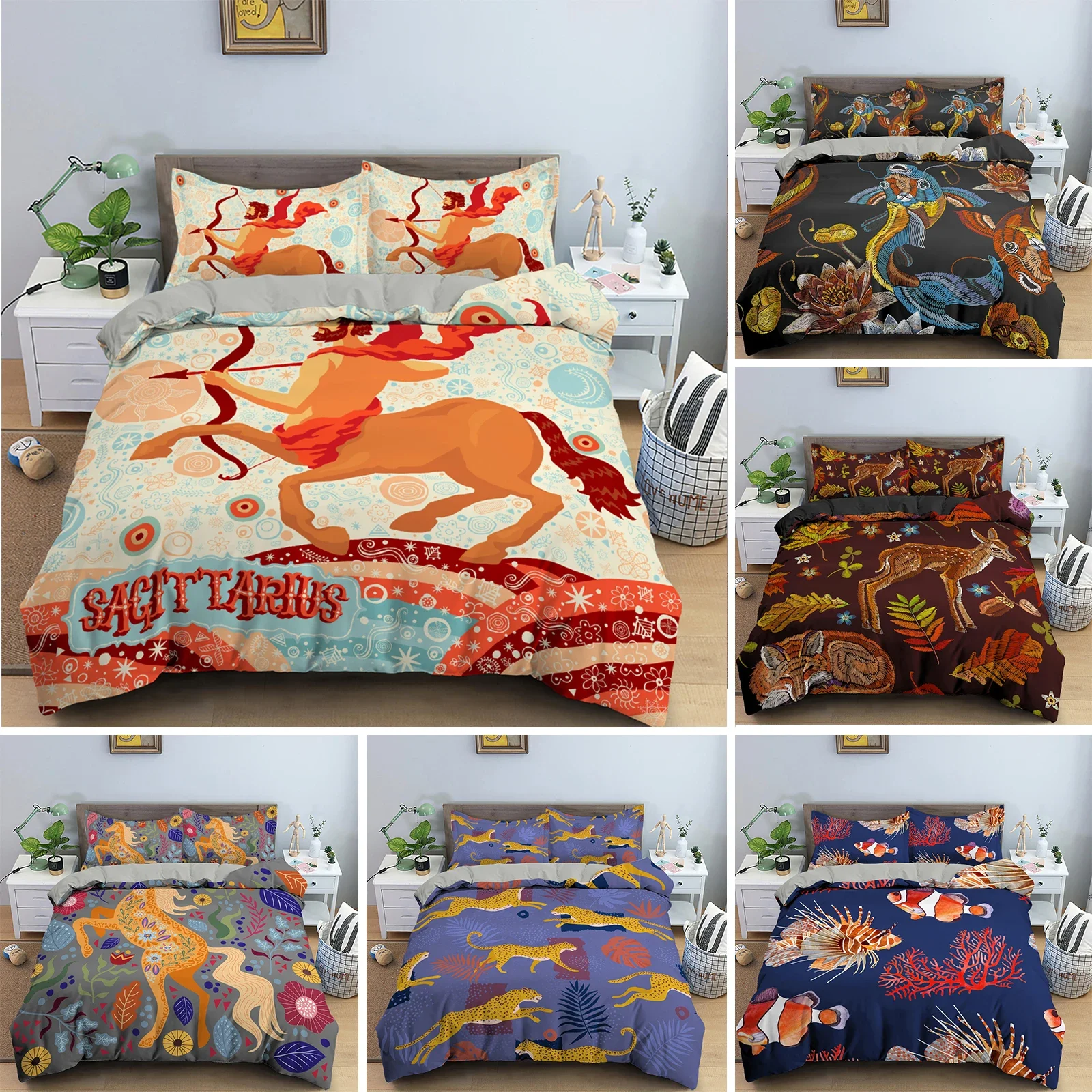 

3D Shooter Bedding Set Animals Print Duvet Cover Set Twin King Queen Comforter Covers With Pillowcase Quilt Cover Home Textile