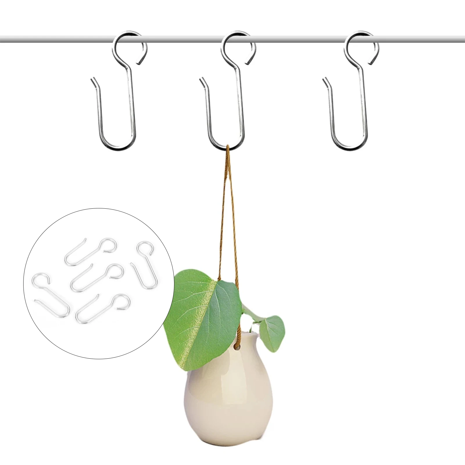 20pcs Multipurpose S-shaped Hook Metal Hanger 35/40mm Hanging Pot Pan Plant Curtain Kitchen Gadget Storage Bathroom Organizer