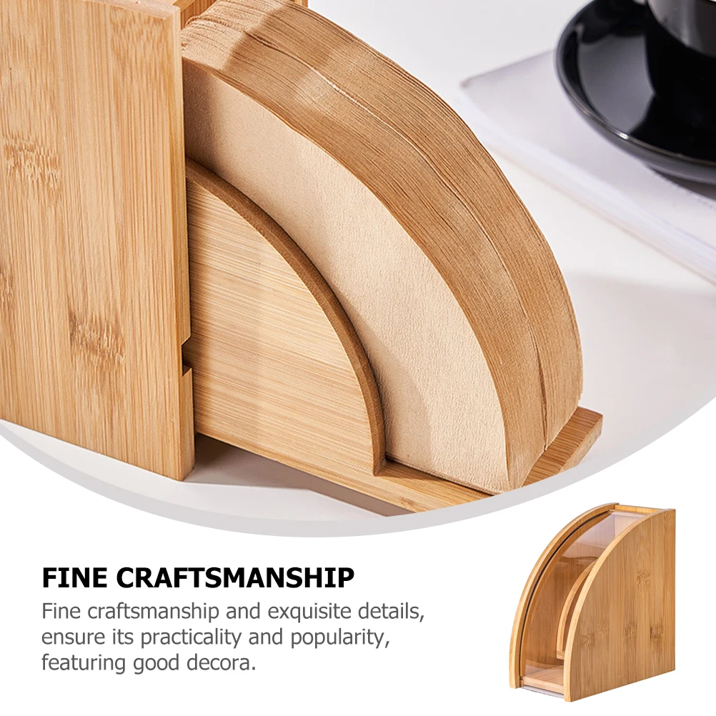 

Premium Coffee Filter Paper ganizer Rack Large Capacity Wood Grain Design Smooth Edges Tabletop Storage Stand Reusable Dustproof