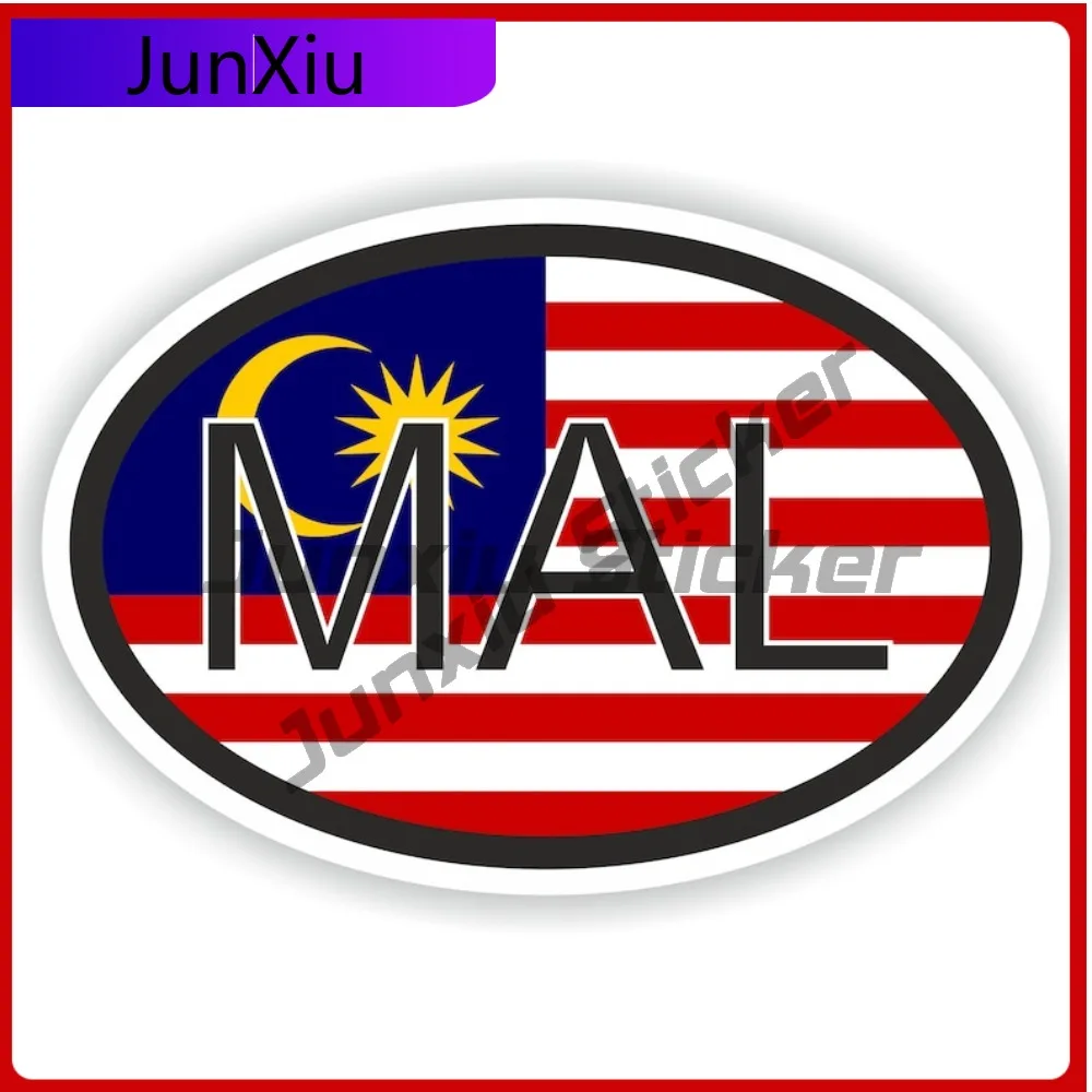 

Malaysia Country Code Mal Oval Sticker With National Flag Badge Sticker Decals Adventure Stickers For Motorcycle Decoration Fun