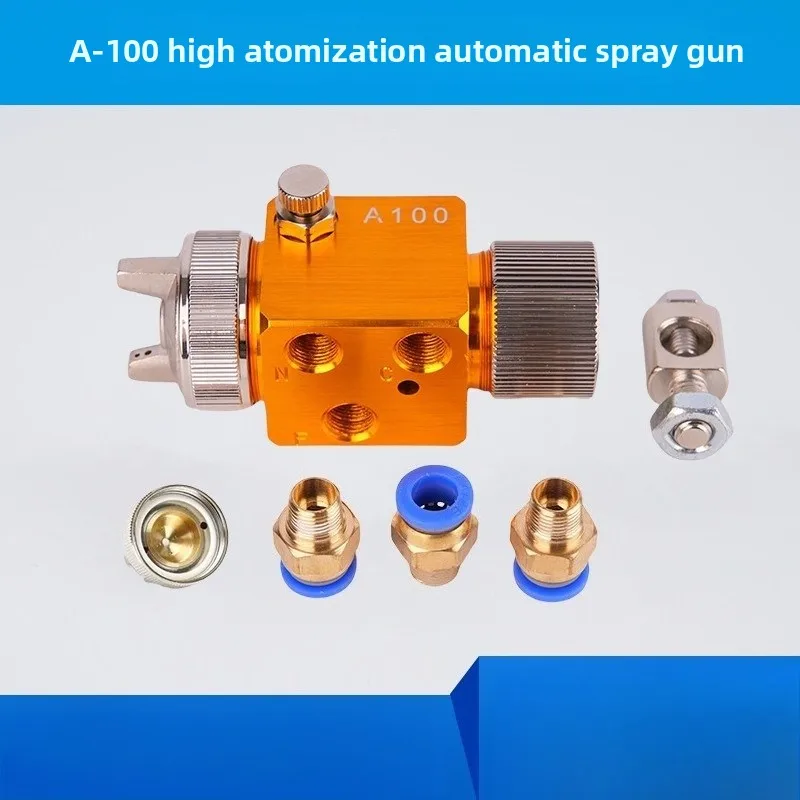 Pneumatic A-100 Auto Air Spray Gun Atomizing Nozzle Head for Blister Machine Wave Soldering Flux Release Agent Spraying