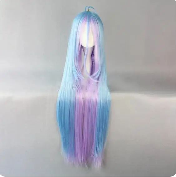 Synthetic Hair Blue Purple Mixed Long Straight Cosplay Wig