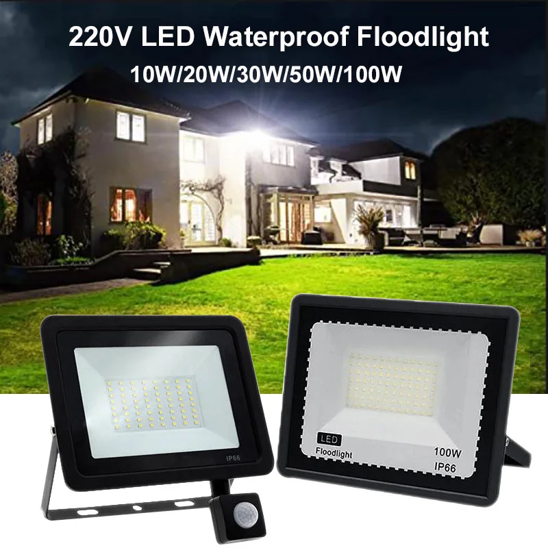 LED Flood Light 10W 20W 30W 50W 100W AC220V Waterproof Outdoor Spotlight Street Light Led Exterior Wall Lamp For Garden