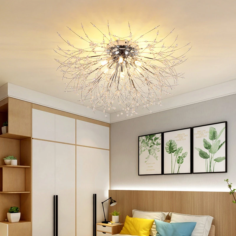 KOMORE Firework Flush Mount Ceiling Light G9 Bulb Base for Living Room, Bedroom, Kitchen