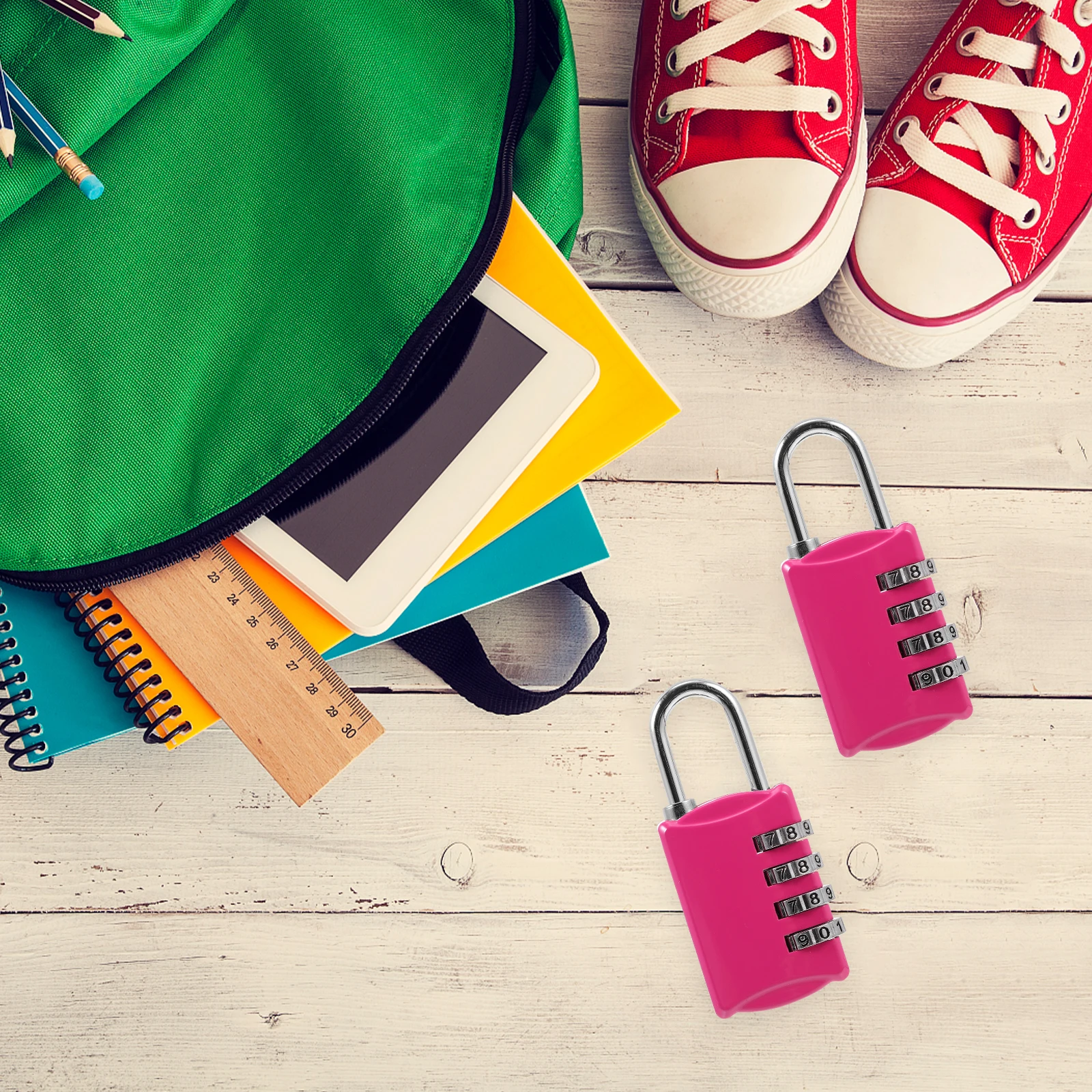 1pc Combination Lock Padlock Zinc Alloy 4 Password Gym Locker Locks for School Cabinet Door Secure Storage