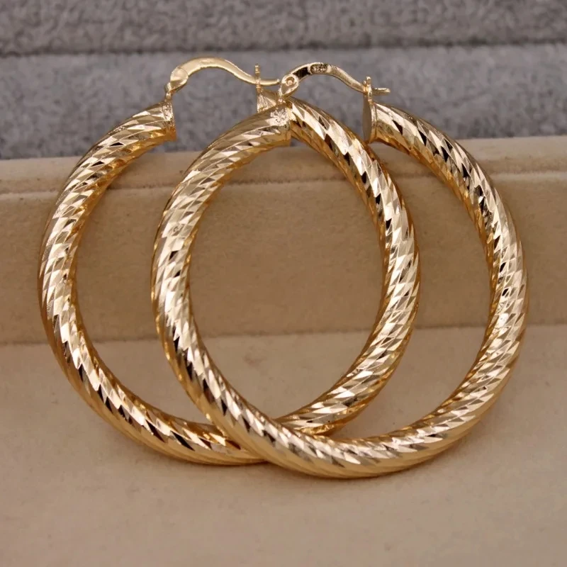 Delicate Earrings for Women Gold Color Cross Hoop Metal Inlaid Earrings Engagement Wedding Jewelry