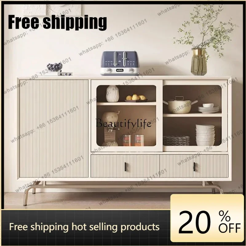 Customizable Cream Wind Slate Dining Side Cabinet Solid Wood Modern Simple Locker