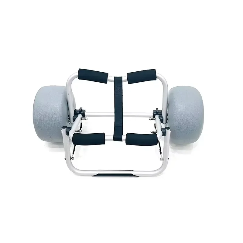Adjustable Special Foldable Aluminum Kayak Rod Cart Platform Universal Trailer Trolley PU Tool Storage Hand Use Featuring
