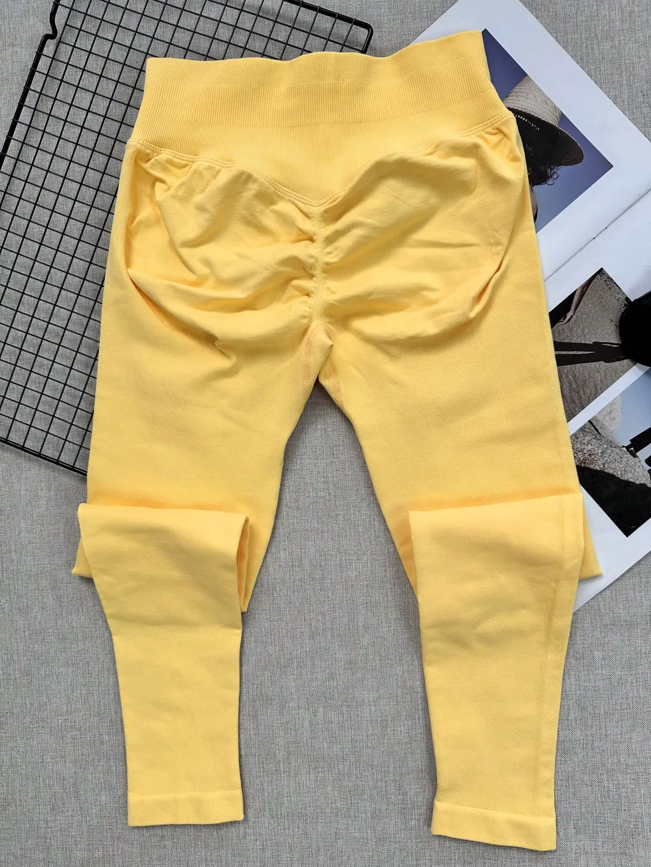 Women's Seamless Yoga Leggings, Tummy Control, Squat Proof, Gym Workout Tights, Butt Lifting Spring Sports Yellow Fall
