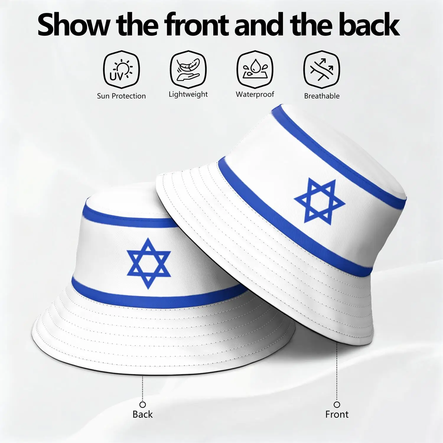 Israel Free Custom Made Name Number Isr Bucket Cap Nation Flag Il Judaism Arabic Country Hebrew Arab Print Logo Fisherman Hat