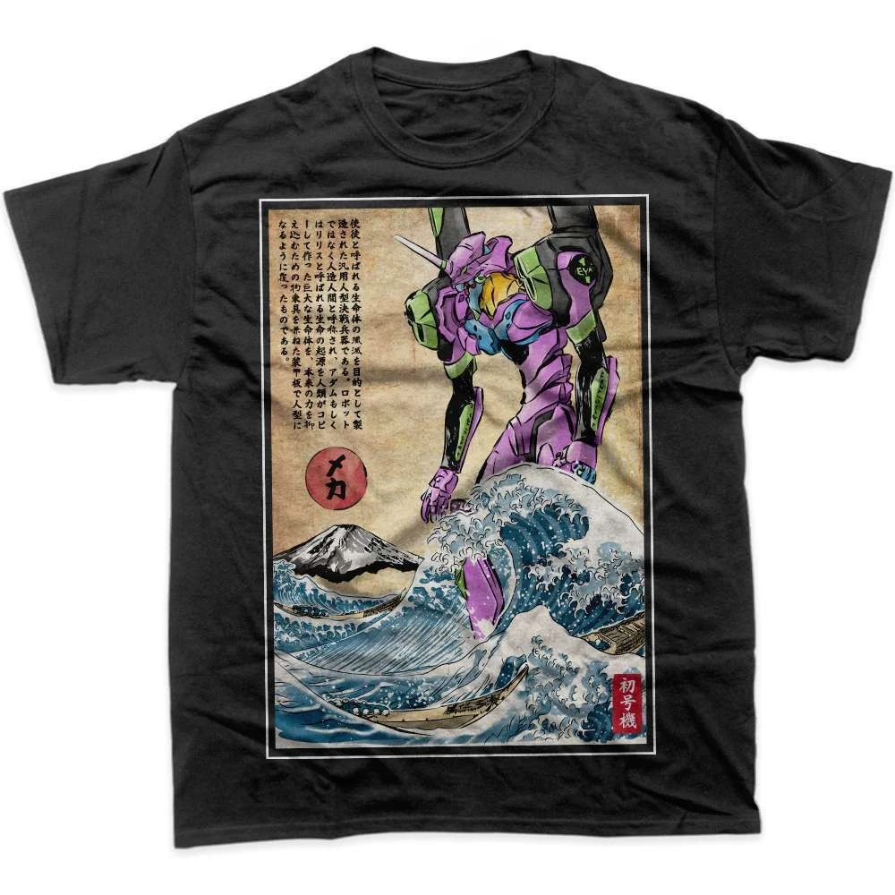 Neon Genesis Evangelion Grafik-T-Shirt EVA-02 Herren 2026 Sommermode Oversize Street Casual Y2K Top Streetwear Kleidung
