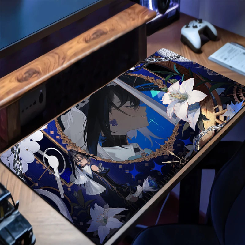 

Large Mouse pad Hololive Ouro Kronii game player keyboard pad non-slip office study desk mat floor mat coaster PC Anime Mousepad