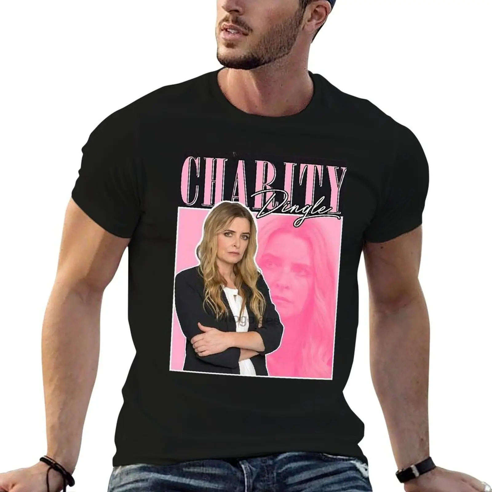 T-shirt Charity Dingle pour hommes, 100% coton, t-shirts de marque de luxe pour hommes, t-shirts imprimés coupe slim pour hommes