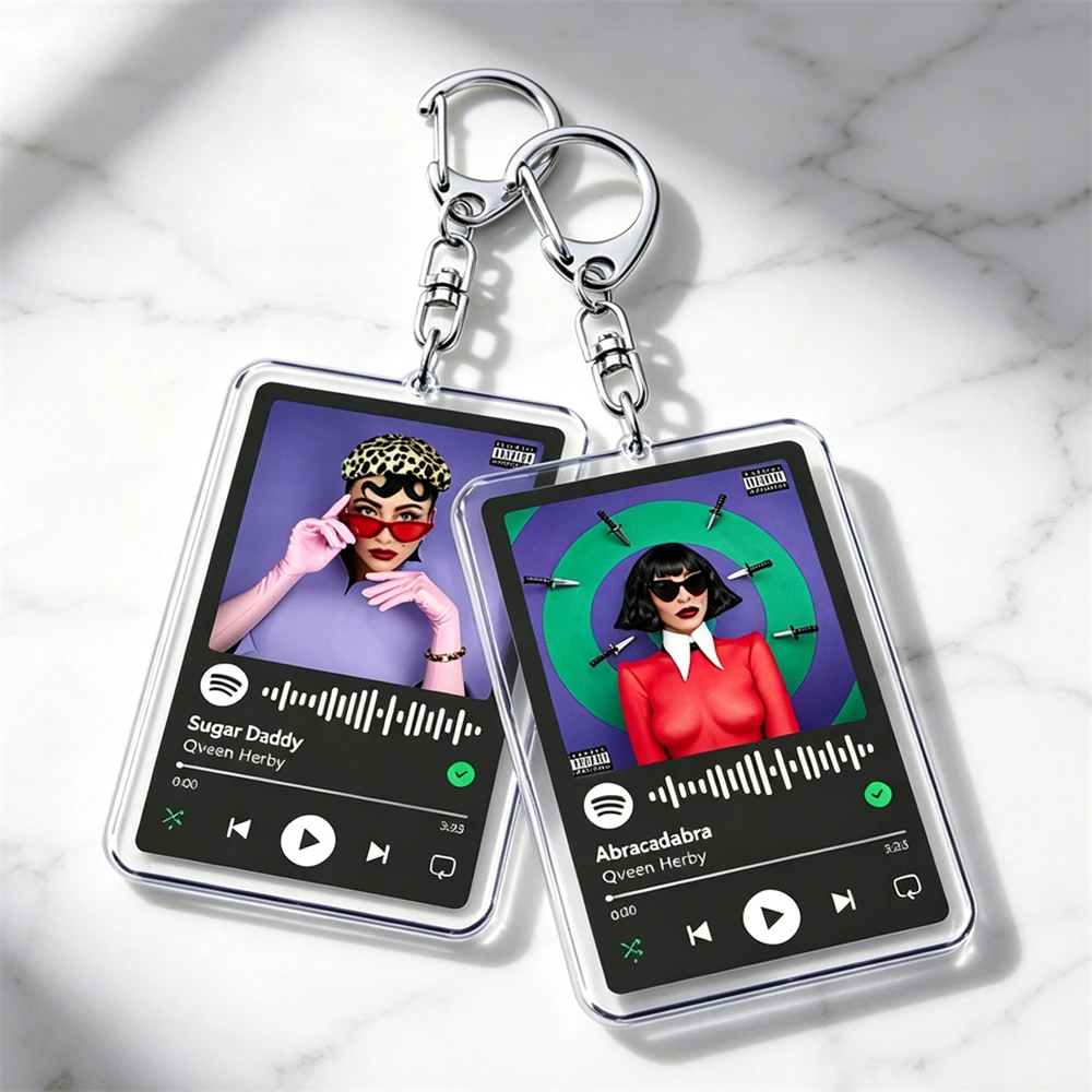 Llaveros de Música Rap de Raperos Populares: Sugar Daddy, Vitamins, Abracadabra, The Fool Songs. Joyería para Fans y Amigos.