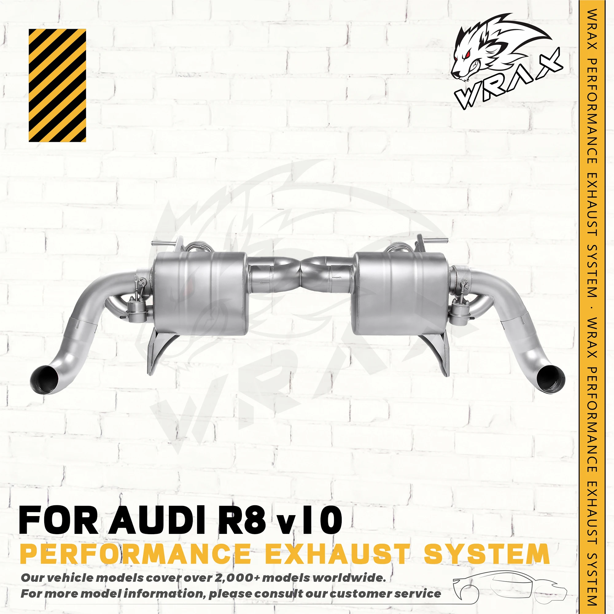 

WRAX SS 304 для AUDI R8 v10 (с выхлопной системой управления клапаном), автоаксессуары, сменная выхлопная труба с прямой посадкой Catback