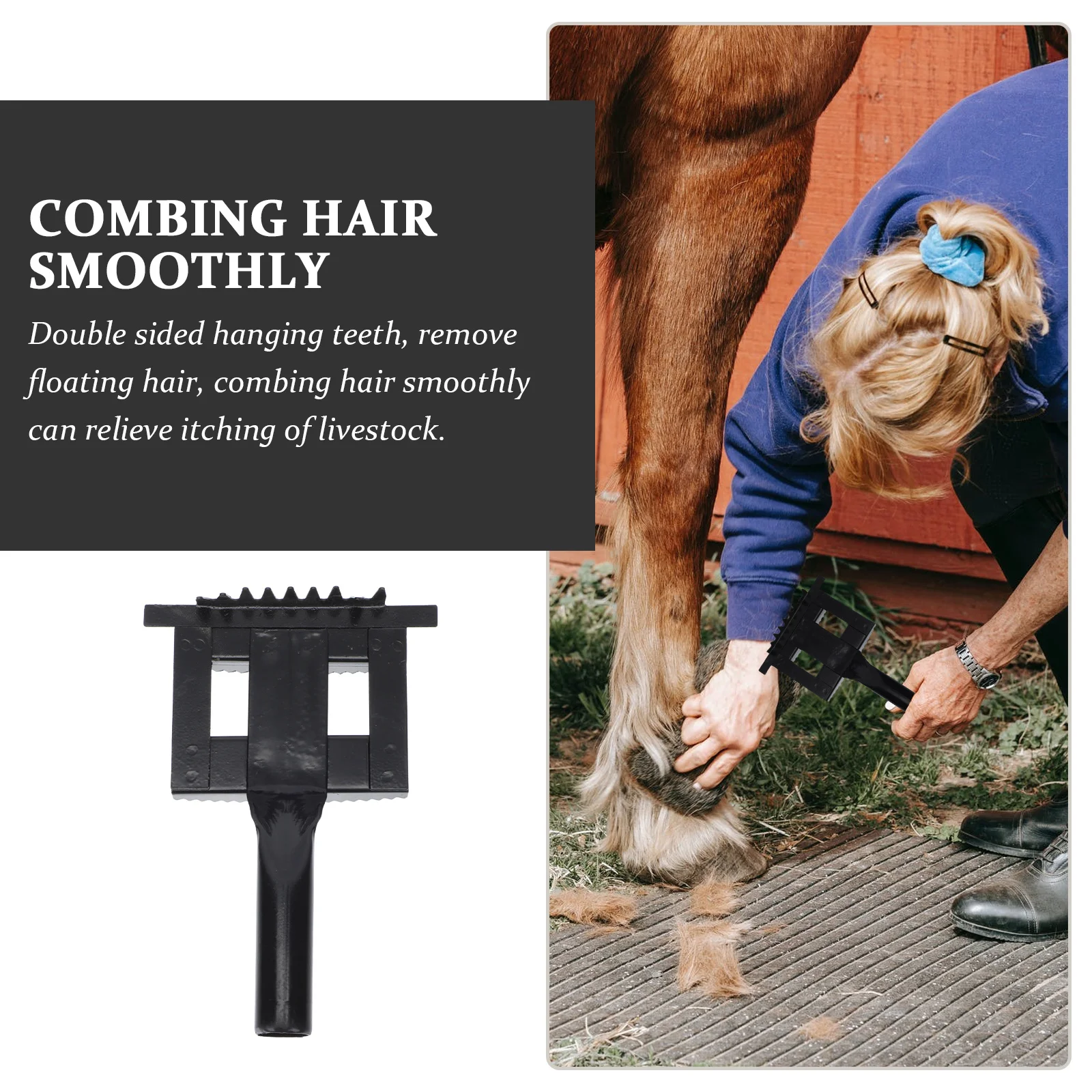 1 قطعة مكشطة الحديد المسننة فرشاة شعر الماشية حجم كبير تساقط مشط مريح أداة تهذيب الماشية فرشاة الحكة #1