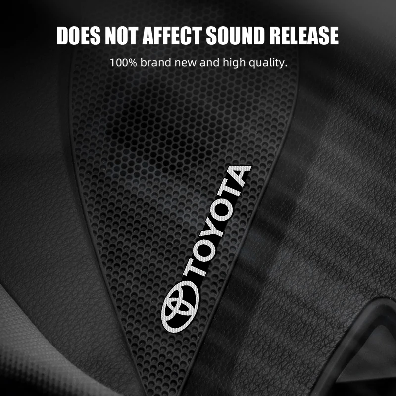 4pcs Car styling speaker aluminum 3D sticker sound stickers For Toyota Corolla Camry RAV4 Yaris Hilux CHR Modified Accessories