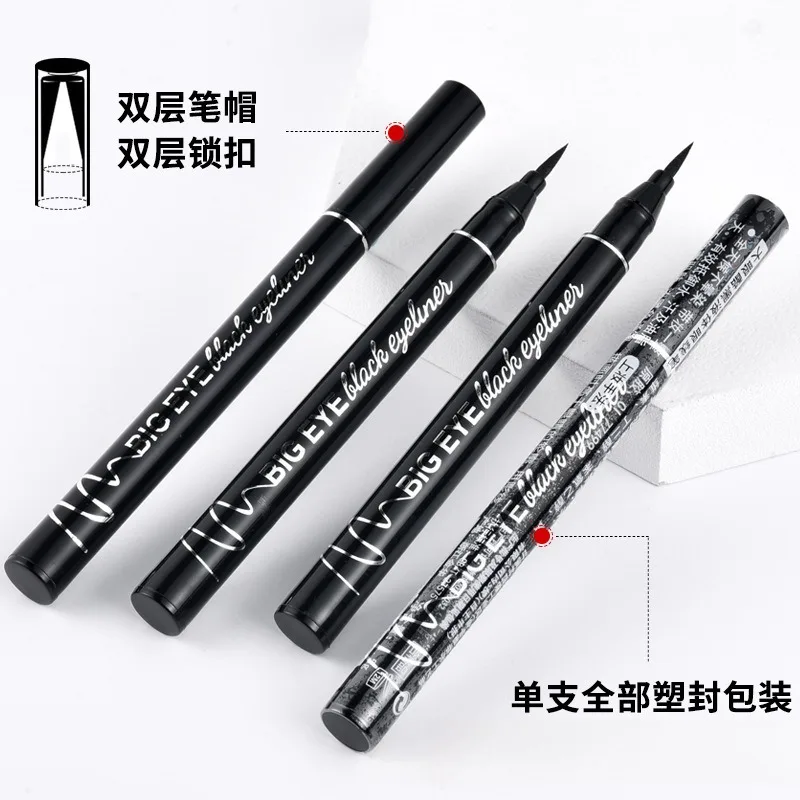 Cooler schwarzer Eyeliner-Stift, wasserdicht, langlebig, nicht schwindlig, schnell trocknend, glatter schwarzer Eyeliner-Stift für Damen, Augen-Make-up-Produkte