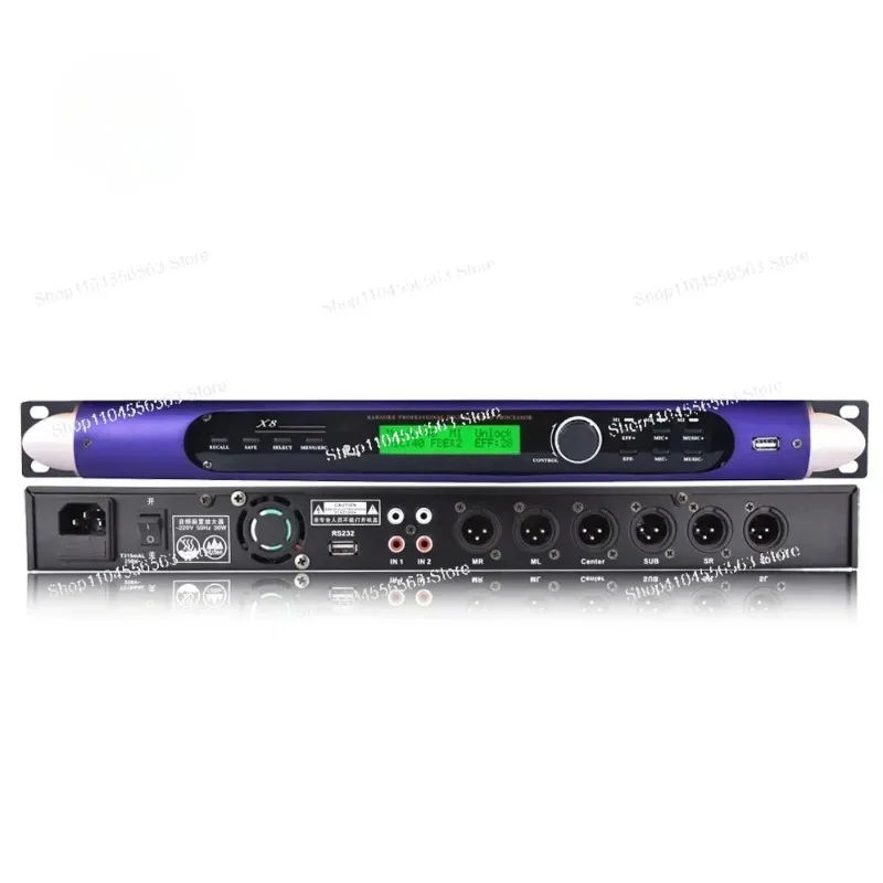 X8 Digital DSP Audio Processor, Echo & Reverb Sound Effect Tuner for Stage, KTV & Live Streaming
