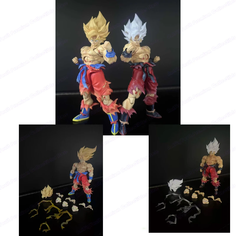 

N&T Studio Dragon Ball SHF Super Saiyan Son Goku Battle Damaged 3.0 Bare Body Articulated Anime Action Figures Model Toys Gifts