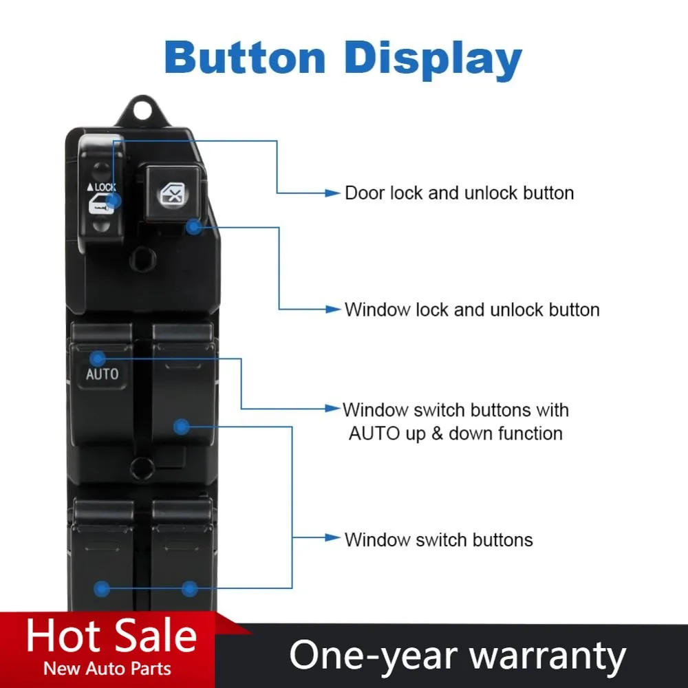 

84820-12480 18-контактный главный переключатель стеклоподъемника для Toyota Corolla Camry 2002-2006 для Toyota Sienna 2004-2009 84820-42090