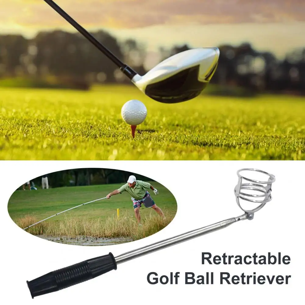 Golf Ball Retriever Stainless Steel Telescopic Ball Retriever Tool for Water Bushes Ball Pickup Tool Golf Accessories