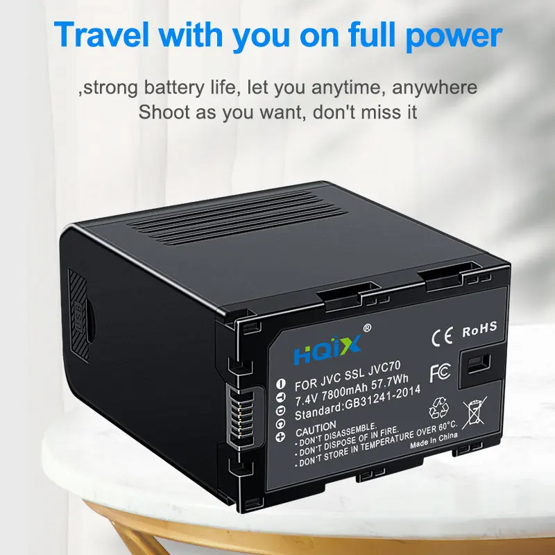 HQIX ل JVC GY-HM600 HM606 HM650 HM660 LS300 HM610 HM650EC HM600 HMQ10 HM200 HM258 JY-HM360 كاميرا SSL-JVC70 شاحن البطارية #2