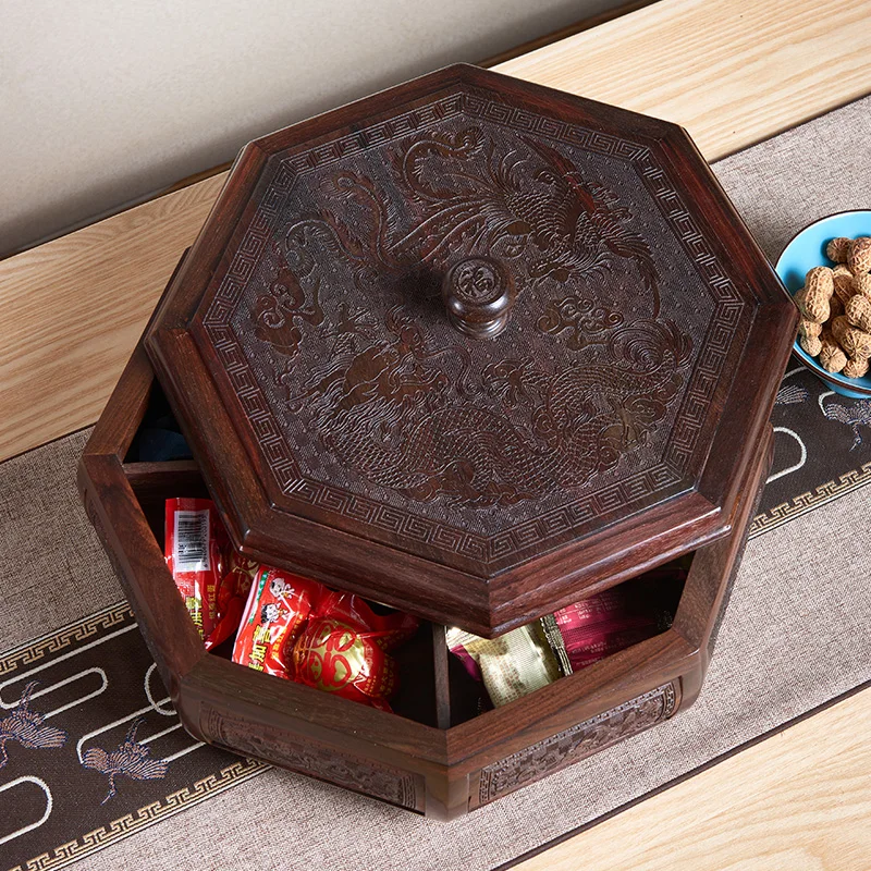 Houten notensnack opbergdoos