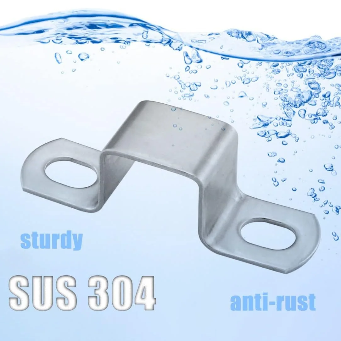 304 Stainless Steel Thickened Square Tube Clamp Rectangle M/U-shaped Horseback Pipe Saddle Clip Buckle Throat Hoop Ohm Tube Card