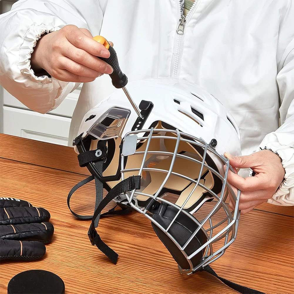 

31 шт./компл. комплект для ремонта хоккейного шлема, включая зажимы для козырька J-зажимы отвертка бейсбольный софтбольный шлем ремонт запасные части