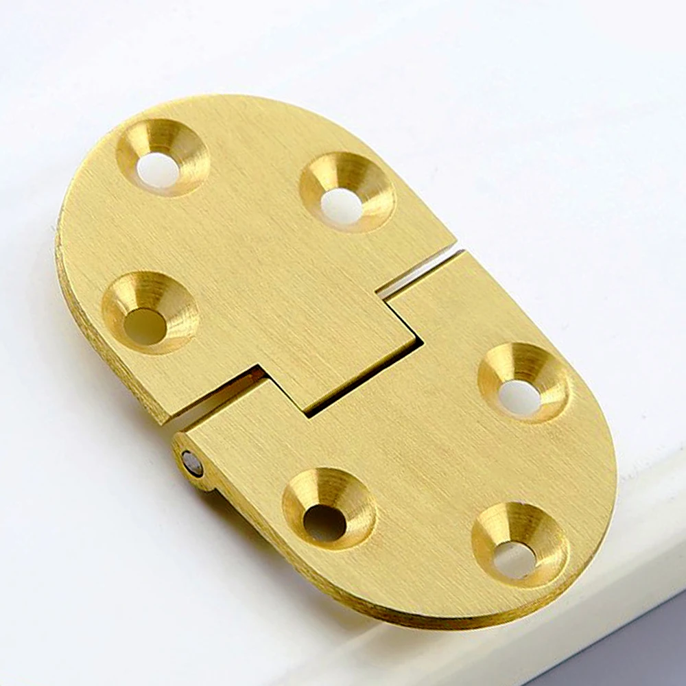 2Sets 65x38mm Brass Tray Hinge Round Edges Suitable for Folding Table Computer Desk Wardrobe Windows Doors Dining Table