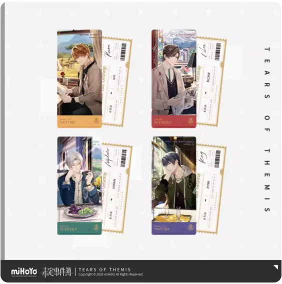 2024 Anime Tears of Themis Luke Pearce Artem Wing Foreign Country Traveling Song Series PVC Ticket Jacket Set Cartoon Gifts