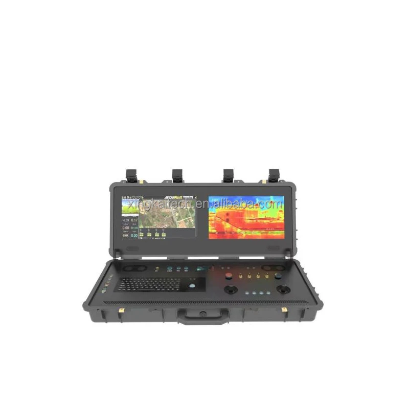 Long Distance Radio Remote Control System Manufacturer Dual Screen RC Video Ground Control Station Video Link