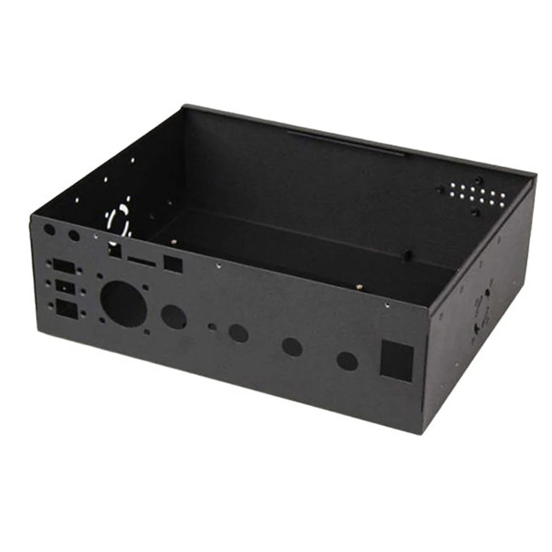 

Custom Precision Stainless Steel Aluminum Sheet Metal Fabrication Bent Metal Enclosure Matte Black Powder Coating