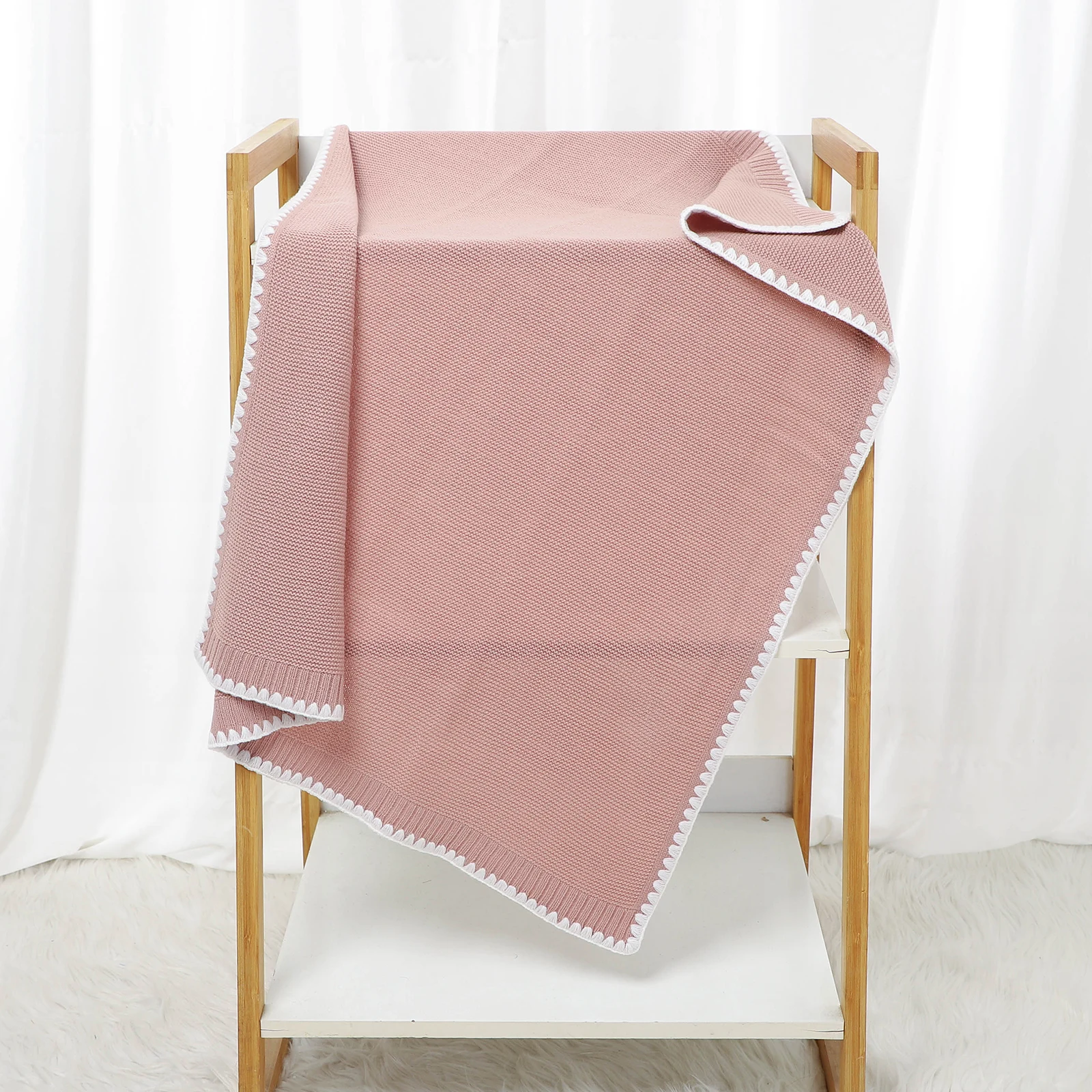 

Newborn Baby Blankets Knitted Infant Stroller Swaddle Envelop Wrap Fashion Solid Super Soft Boy Girl Bedding Quilt 90*70CM Plaid