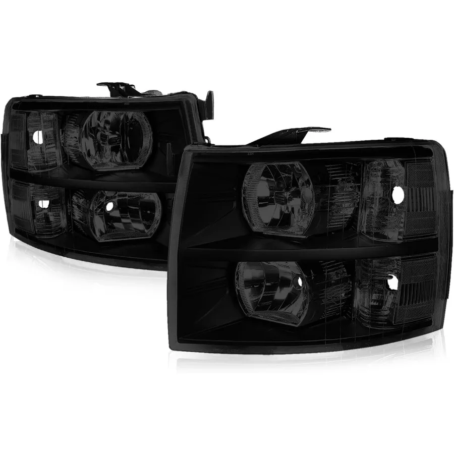 

Галогенные фары в сборе для моделей Chevy Silverado 1500 2500HD 3500 GMT900 20072014, черный корпус со стороны водителя и пассажира
