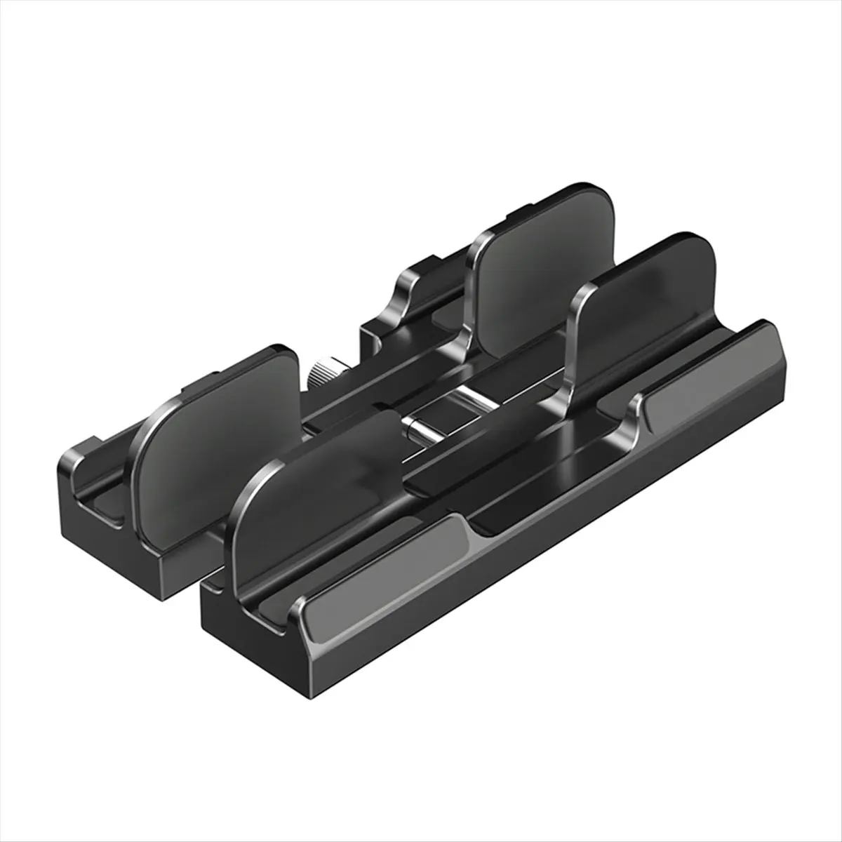 AT42 Adjustable Vertical Laptop Stand Holder - 3-Slot Padded Stand for 16Inch Laptops, Enhanced Stability Black