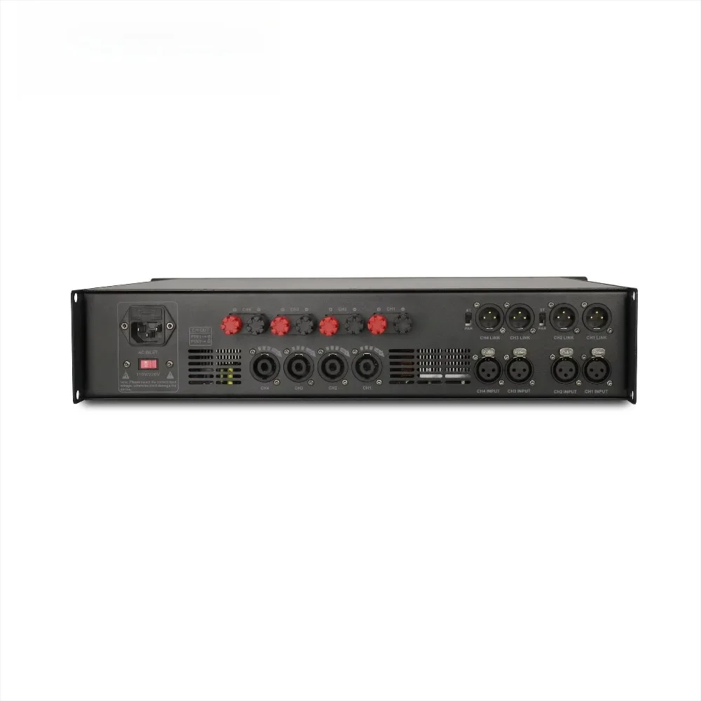 M-7046 Professional 650W Digital Four-Channel Amplifier 20Hz-20kHz Frequency Response 0.05% THD Metal Speaker for Hall