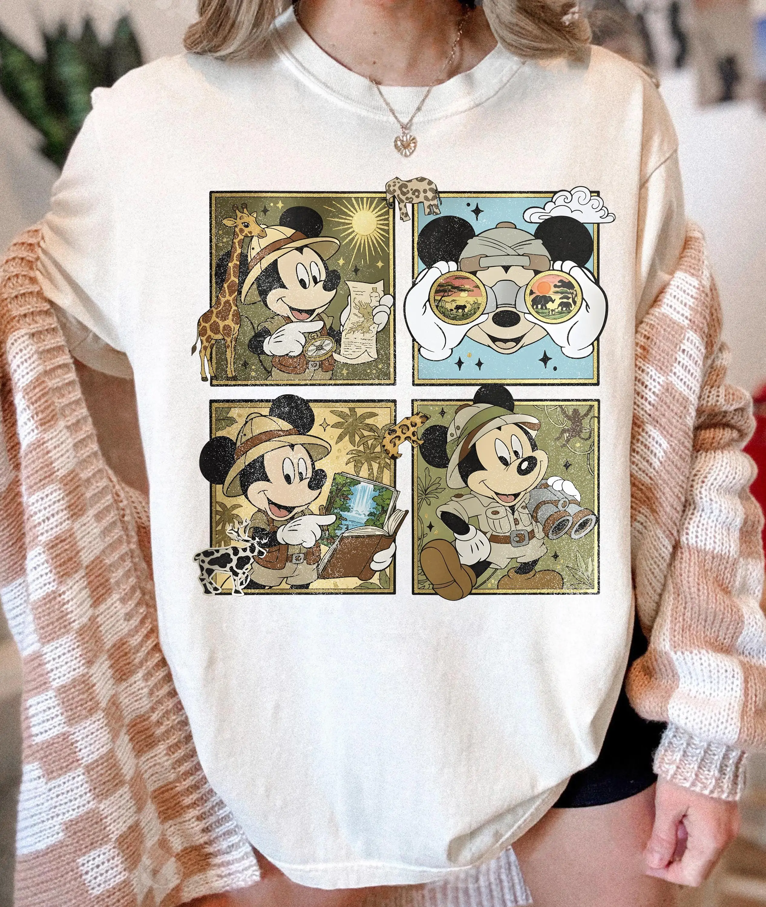 

Plus Size Women's Classic Disney Mickey Mouse T- Shirt, Disneyland Trip Vacation Shirt Pure Cotton Streetwear Oversized