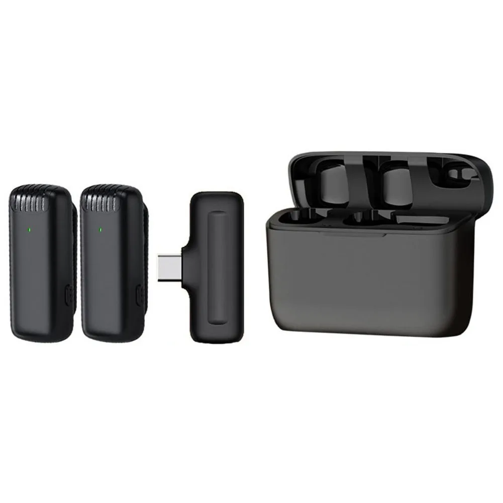 

Easy To Carry Video Recording Professional Lavalier Mic Wireless Audio Solution Safe Storage Charger Case Included