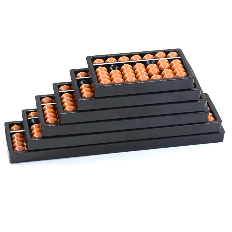 【BBS】7/9/11/13/15/17 Digit Rods Standard Abacus Brown Bead Soroban Calculator Counting Tool Mathematics Beginner Caculating Toys