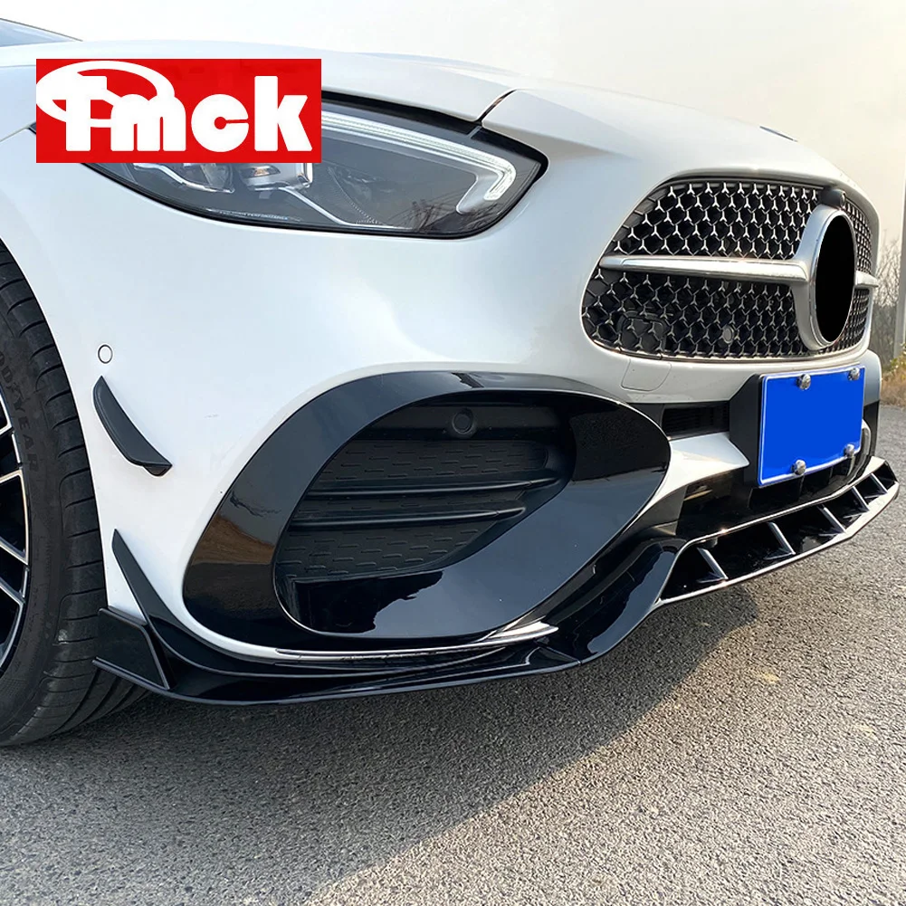 

For Mercedes Benz C Class W206 C200 C220 C260 C300 2022 Car Accessories Front Bumper Splitter Spoiler Canard Fog Lamp Cover Trim